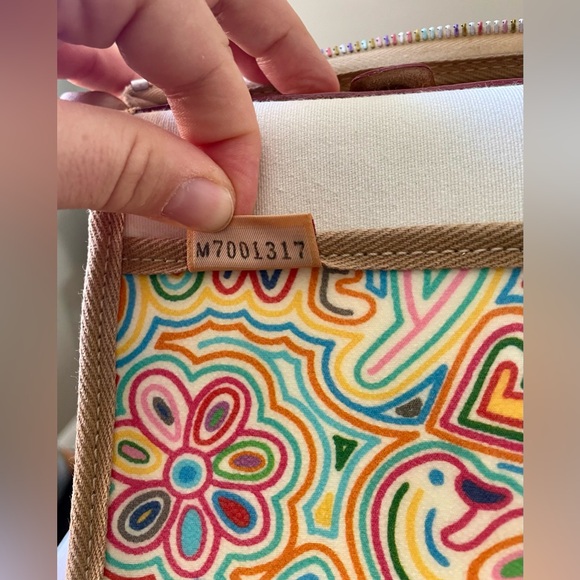 Vintage Dooney & Bourke Rainbow Zipper Scribble Shoulder Bag Wristlet Set Y2K - Picture 13 of 16